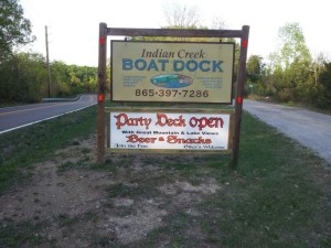 Indian Creek Boat Dock Sign